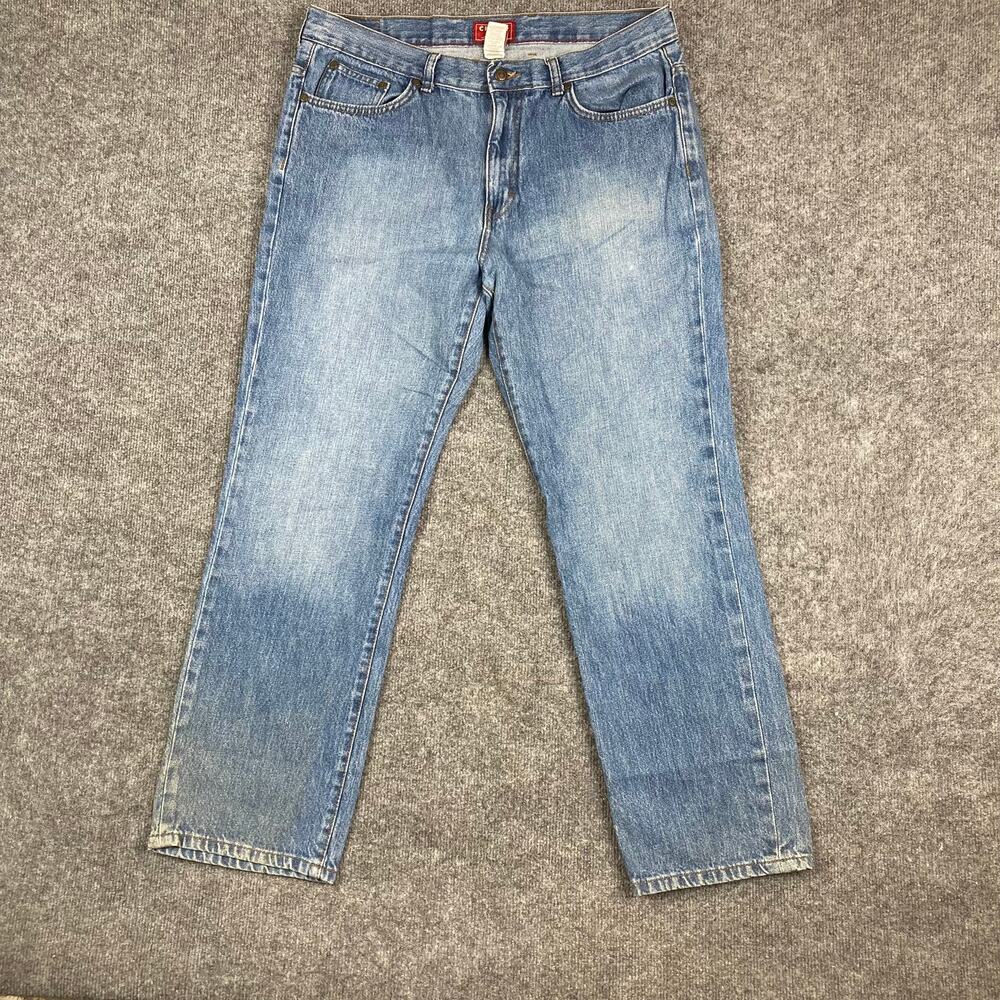 Chaps Jeans Mens 36x30 Blue Straight Leg Classic Fit Denim Casual‎
